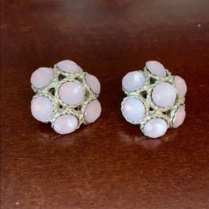 Earrings purple and silver flowers